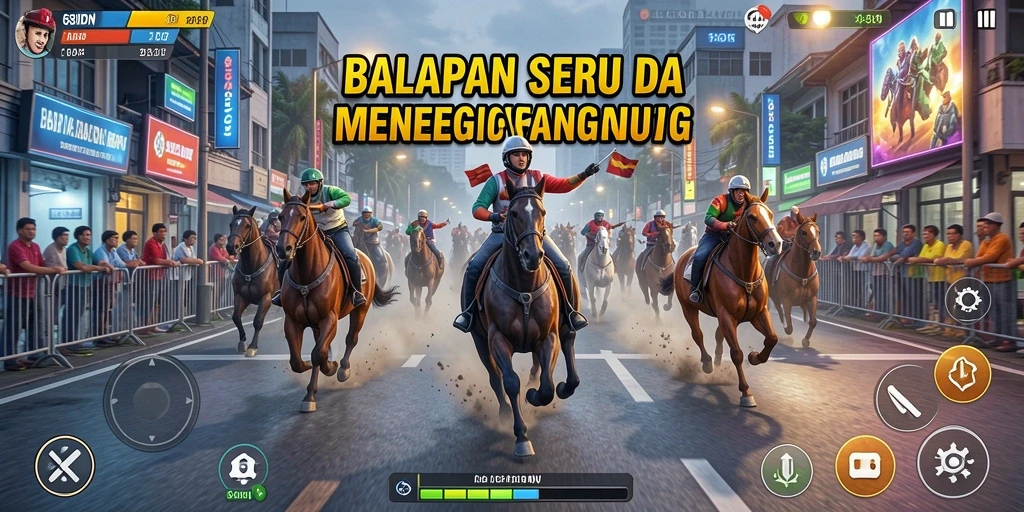 Tampilan gameplay balapan mendebarkan di 68IDN.