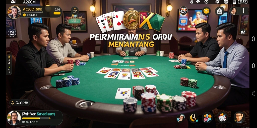 Tampilan gameplay Poker yang menarik dan interaktif di A200M.