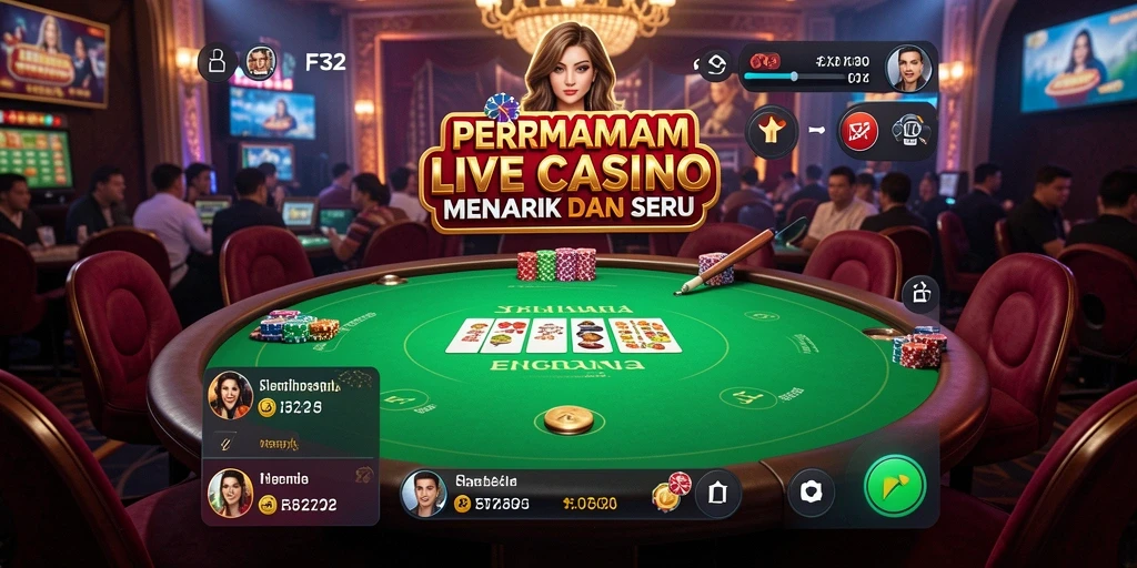 Menampilkan gameplay menarik di aplikasi Live Casino F32.