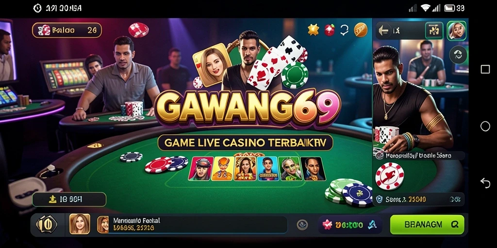 Screenshot GAWANG69 menampilkan dealer profesional dalam aksi di permainan Live Casino.