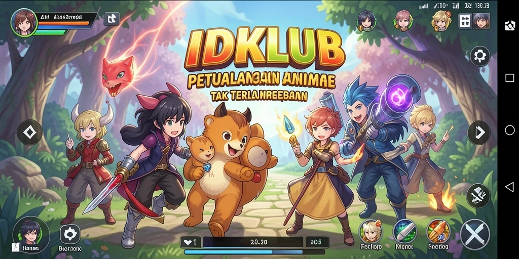 Screenshot gameplay IDKLUB menampilkan karakter anime dalam aksi seru.
