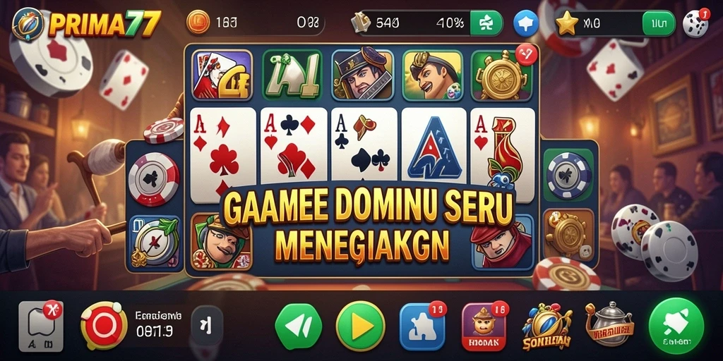 Tampilan gameplay <strong>PRIMA77</strong> yang menarik dalam permainan Domino.