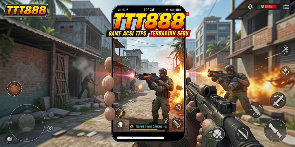 Screenshot TTT888 menampilkan aksi seru dalam gameplay TPS.