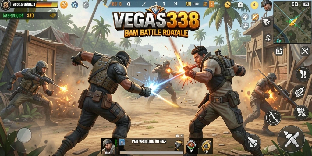 Tangkapan layar menunjukkan aksi seru dalam gameplay Battle Royale.